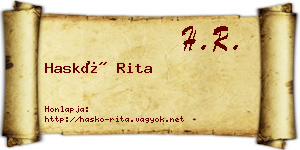 Haskó Rita névjegykártya